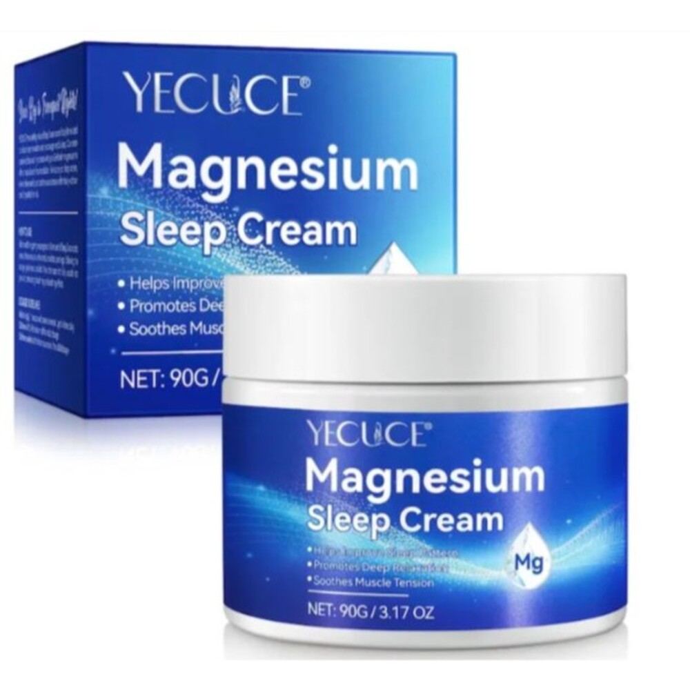 Yecuce Magnesium Sleep Cream, Soothes Muscle Tension 3.17 oz Exp Date 6/7/2027
